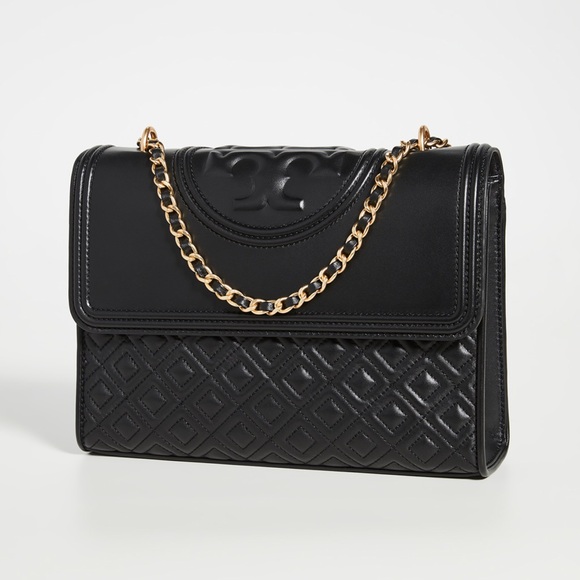 Tory Burch Black Quilted Chain Shoulder Bag - Picture 1 of 9